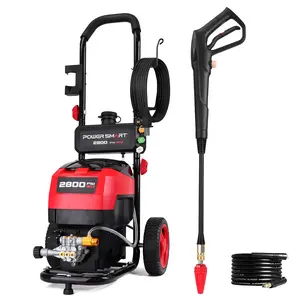 PowerSmart(DW1028A) Electric Pressure Washer 2800 PSI 1.4 GPM, Power Washer with Turbo Nozzle, 13-Amp Motor, 8" Wheels for Patio, Car, Wall, Home Cleaning