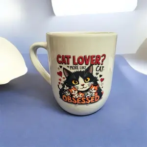 Ceramic Coffee Mug with Creative Design - Perfect Gift for Cat Lovers, Drinkware Mug