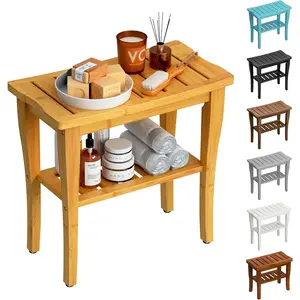 Shower Bench Stool with Storage Shelf,  Shower Chair  Bath Seat, Shower Stool for Inside Shower, Bathroom Bench Seat for Adults  Seniors for Indoor or Outdoor Use