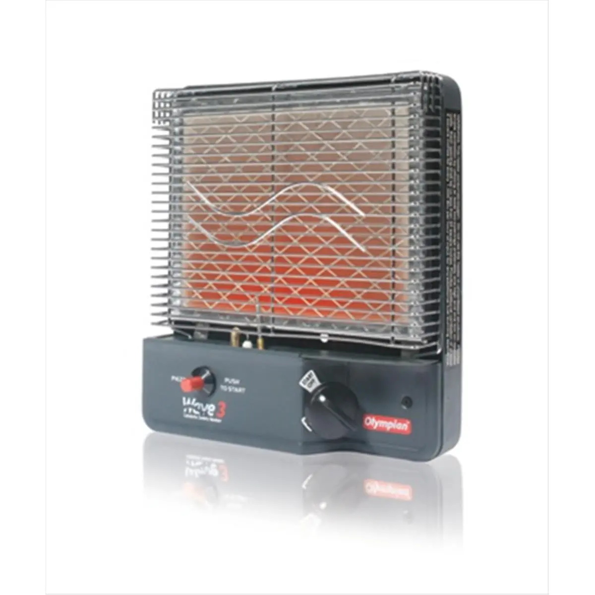 Camco 57331 Wave-3 Silent Catalytic Safety Heater - Cordless Portable Unit with 1600 to 3000 BTU/hr Output, Adjustable Settings, 100% Safety Shut-Off Valve for Vented Areas, RVs, Boon Docking, Dry Camping, Heats Up to 130 Sq. Ft., Smokeless, Will Heat Up