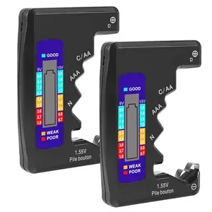 2PACK BT-886  Tester Checker BatteryTester for  C D 9V  AAA 1.5V -Black