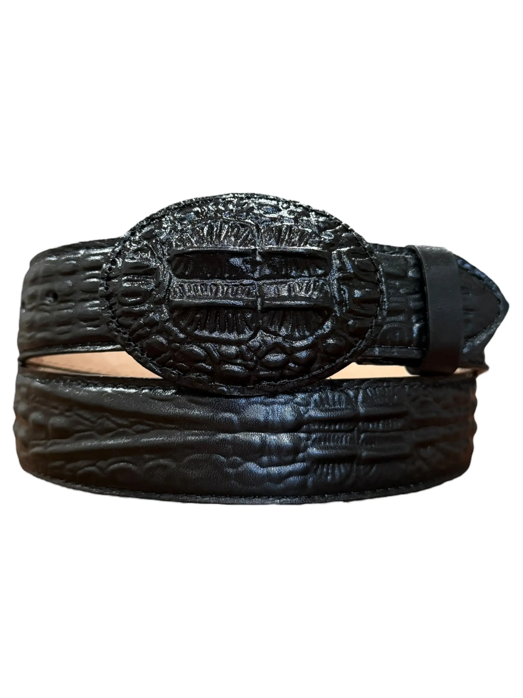 Cinto Vaquero Cocodrilo de Piel Men’s Western Style Crocodile Cowhide Leather Belt Animal Print