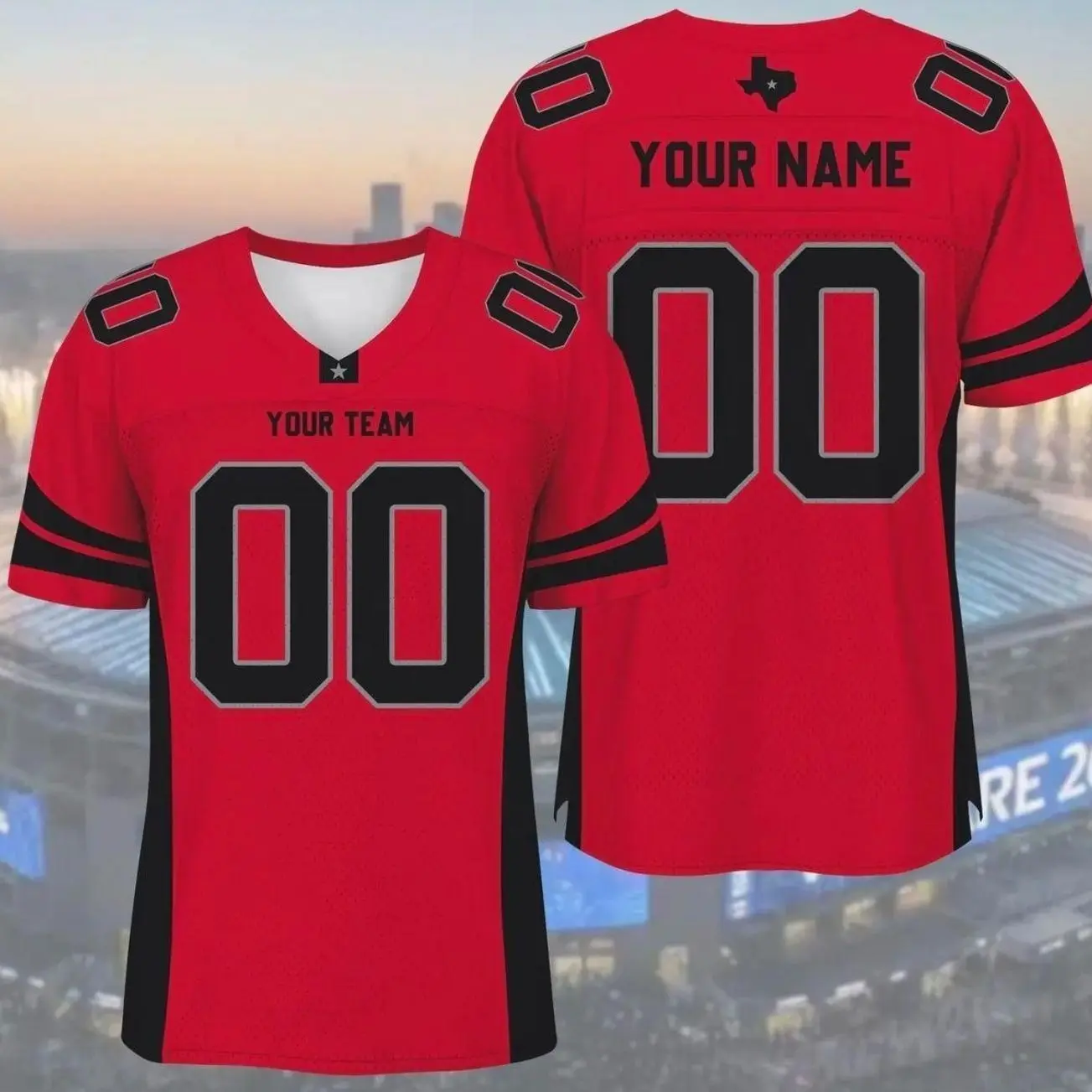 Texas Game Day Outfit, Personalized Houston Football Jersey, Custom Name Number Shirt Z1W DRM