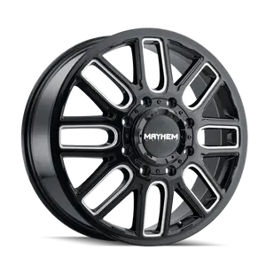 Mayhem 8107D Cogent Dually 20x8.25 / 8x200 BP / 115mm Offset / 142mm Hub Black w/Milled Spokes Wheel