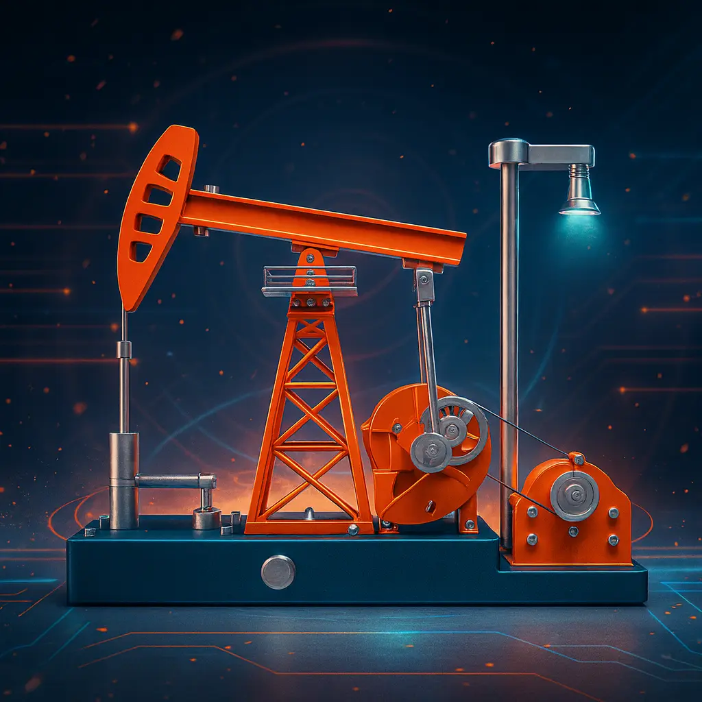 TECHING 219PCS Motorized Metal Oil Pump Jack Model Kit with LED Light, DIY STEM Mechanical Building Kit, Engineering Display Gift for Teens & Adults