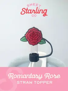 Romantasy Rose Straw Topper