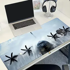 Airplane Pattern Mouse Pad, Rectangle Gaming Mouse Pad, Office Desk Keyboard Mat for Home Office Desk