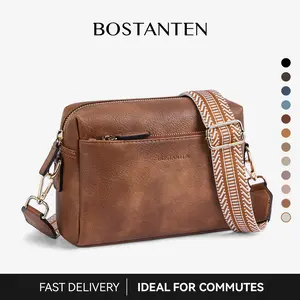 BOSTANTEN Crossbody Bag for Women Vintage Crossbody Purse Women Handbag Small Tote Bag with Adjustable Strap summervibes