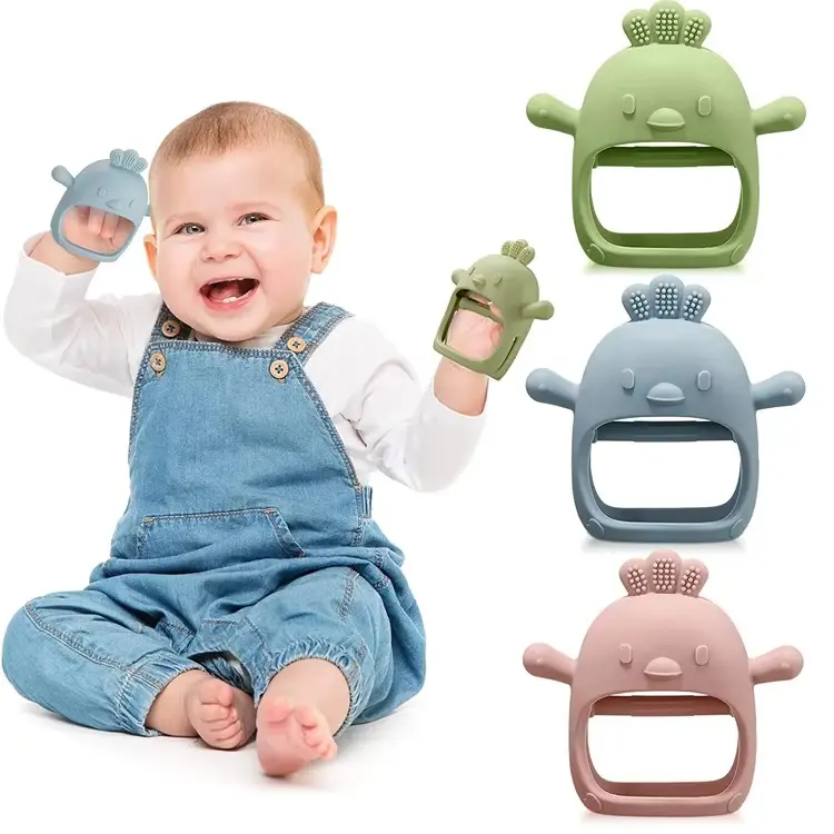 Baby BPA-Free Rubber Teething Teethers (3-Pack, Infant Size) for 3-6 Months, Easy-to-Grasp Shapes, Soft Texture, Non-Toxic Baby-Safe Chewing Toys, Itch Control, Sensory Exploration, Baby-Safe Teethers