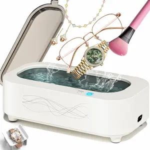 Professional Ultrasonic Cleaner, 48KHz Ultrasonic Jewelry Cleaner for Retainer,Eyeglass,Denture,Watch Band,Retainer,Ring - 2 Cleaning Modes/360°Deep Clean,350ML/12OZ 304 Stainless Steel Tank,Low Noise