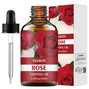 Nivavin Rose Essential Oil Diffuser & Humidifier, Scented Home Air Freshener, Relaxing Scent, Stress Relief, 100ML Liquid, Perfect Gift