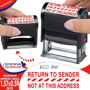 Self Inking Personalized Custom Rubber Return to Sender Return Address Stamps with Red Ink for Business Supplies
