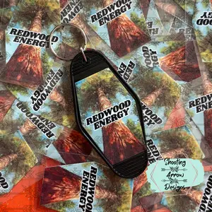 Redwood Energy Keychain | Wood Keychain | Motel Keychain | TLOAS Keychain | TLOAS Wood | Redwood Gift | Funny Keychain