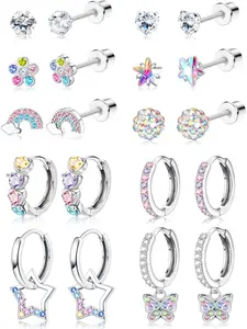 Hypoallergenic Earrings For Girls Women Stainless Steel Screwback Earrings Set Ear Studs For Sensitive Ears Kids Earrings Toddler Earrings Cute Girls Earrings Stud Earring Jewelry