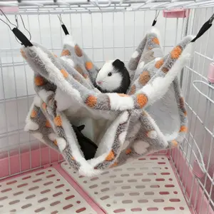 Comfortable Hammock Bed for Small Pets, Soft Polyester Fiber Sleep Bag for Mice Hamsters Squirrels, Plush Cage Accessories, Durable Design