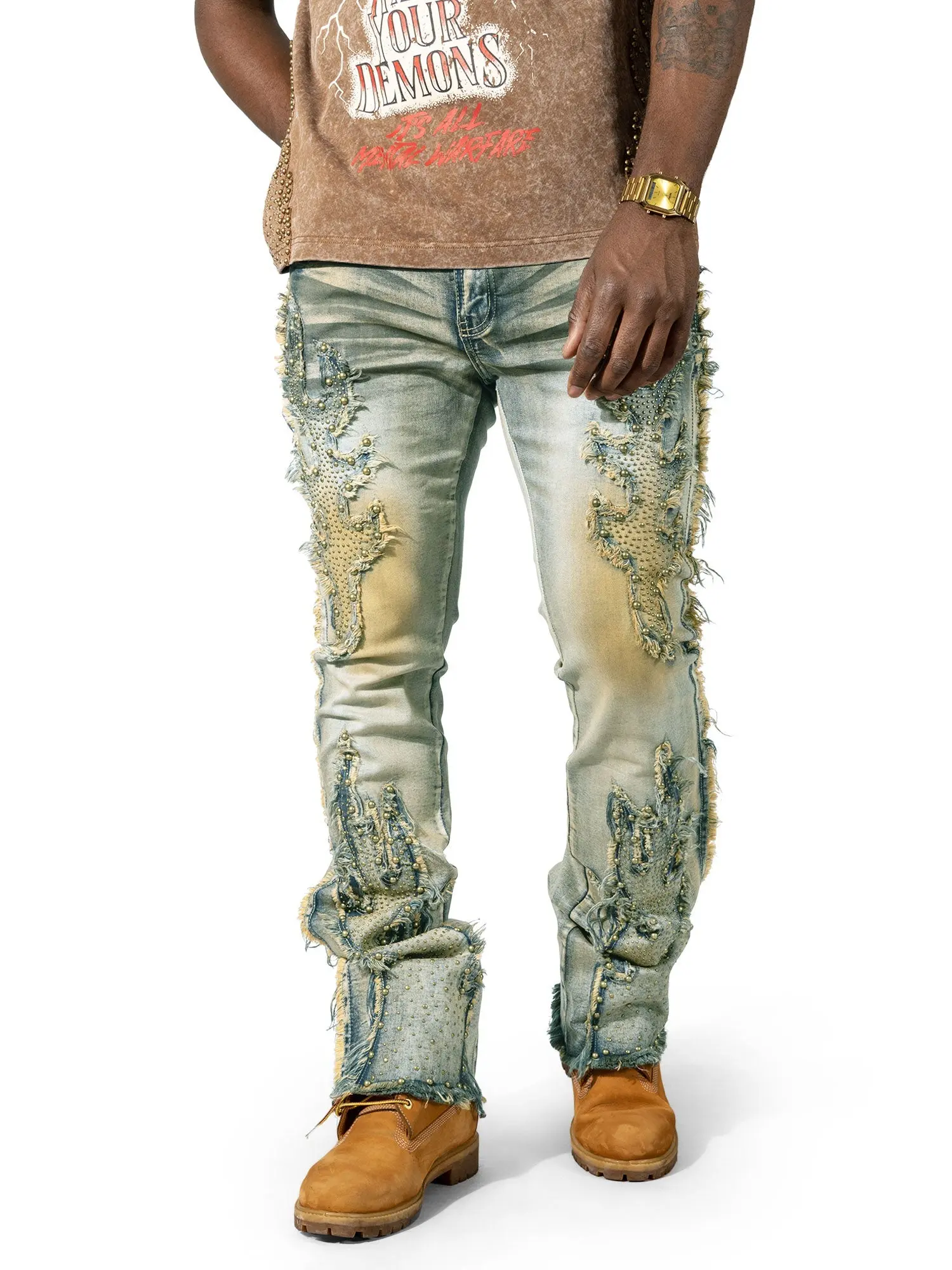 Makobi Tesoro Stacked Jeans in Dirt - M1959