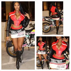 Faux Leather Skirt Set