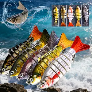5PCS Multi-Jointed Fishing Lures Kit – Lifelike Bionic Swimming Baits (3.9"), Slow Sinking Hard Baits for Freshwater & Saltwater Bass, Trout & Crappie, Ideal for Beginners,Outdoor Fishing Gear