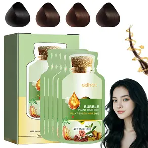 20ml 10Packs/Box Bubble Hair Dye shampoo-herbal ingredient ,New Botanical Bubble black hair color shampoo for  All Hair Types, Easy To Use Comfort Haircare