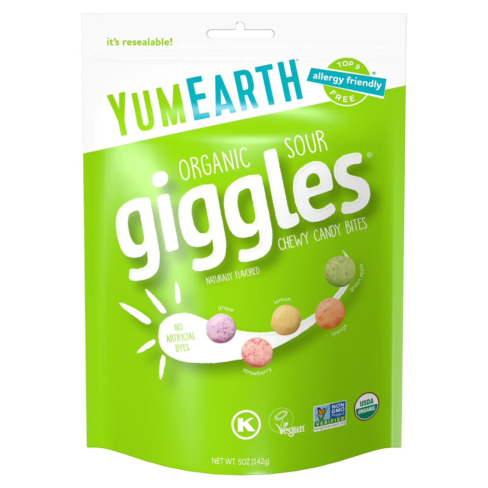YumEarth Organic Giggles®, Chewy Candy Bites, Sour, 5 oz (142 g) YumEarth Organic Giggles®, Chewy Candy Bites, Sour, 5 oz (142 g)