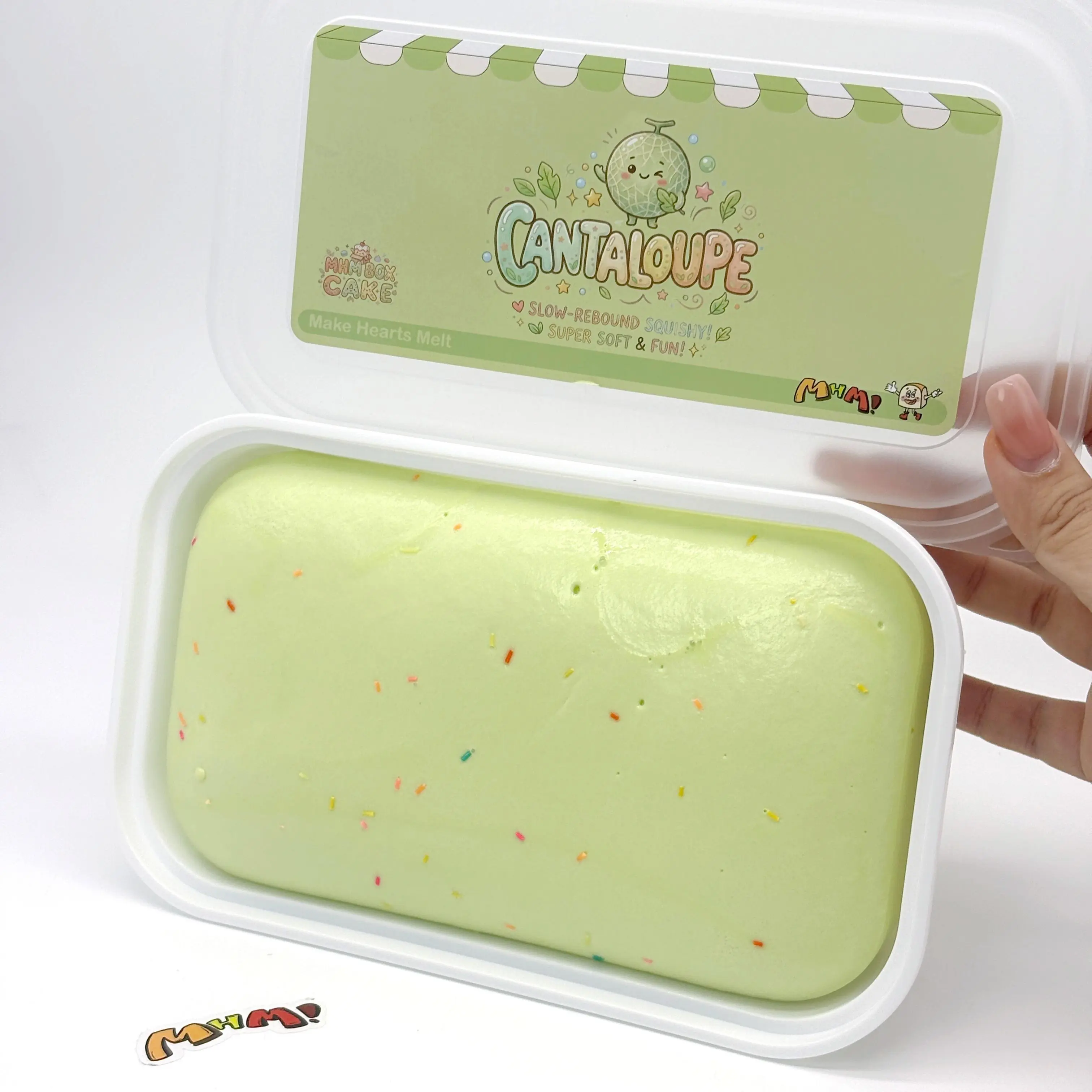 MHM Sticky Toast Cake Slow Rising Squishy Toy, Soft Food-Themed Foam Sensory Fidget Toy, Cute Kawaii Gift