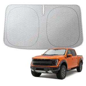 【FathersDayGift】WOLFBOX Graphene Car Windshield Sun Shade with Ice Silk Technology Advanced Heat Dissipation Fabric, Blocks 99% UV & Infrared Rays, Foldable Front Window Sunshade
