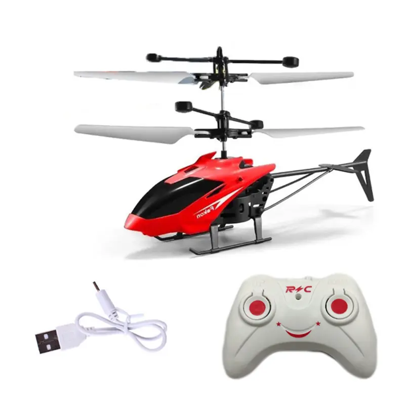 Remote Control Aircraft Trainer - Gesture Sensing Plastic RC Helicopter Kids Toy for Age 6+, Dual Control, 1-Key Takeoff, LED Lights, 30Min USB Rechargeable Battery, Indoor-Outdoor Gift, Kids Toys