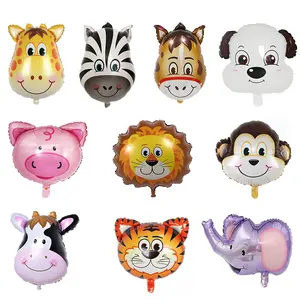 Farm Animal Balloon Party Decoration Set, Balloon Animals, Diverse Animal Selection Includes Cow Pig Zebra Tiger Monkey Giraffe Donkey Dog Lion Elephant, Mixed Colors, Perfect for Birthdays
