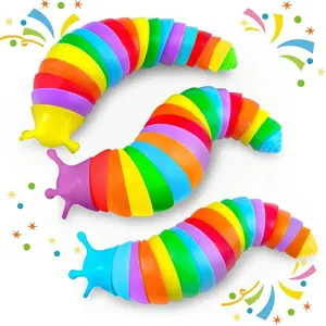 3Pcs Flexible Slug Play Toys, Portable Bendable Worm Toys, Suitable for Travel and In-car Use, Nice Birthday and Party Gifts for Kids and Adults