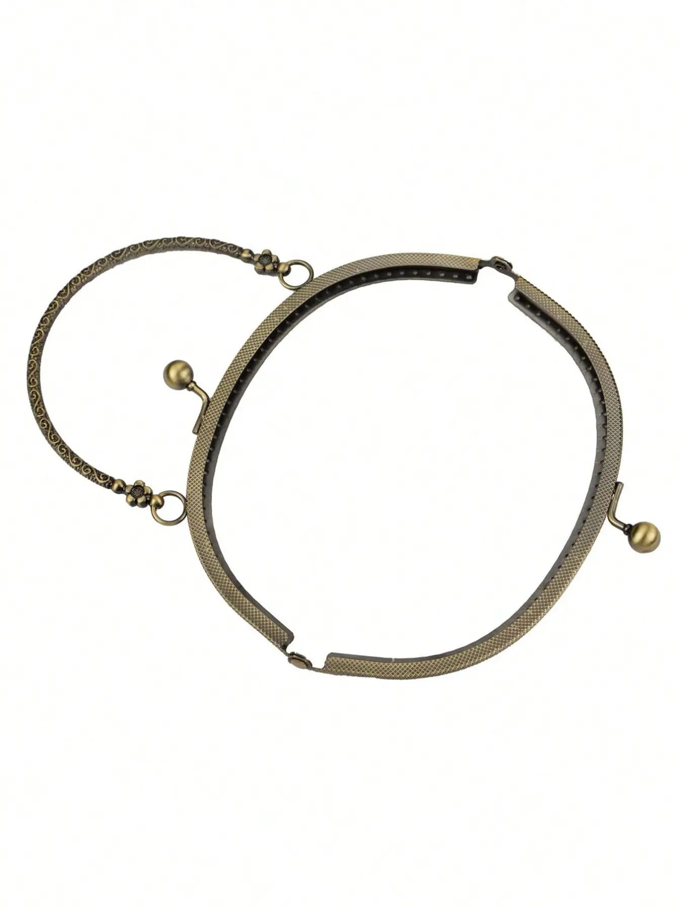 Metal kiss lock handbag frame, vintage-style bag buckle frame suitable for DIY handbag making, semi-circular kiss lock suitable for coin purses and clutch bags, suitable for DIY handicraft projects, bag repair, and custom handbag making,