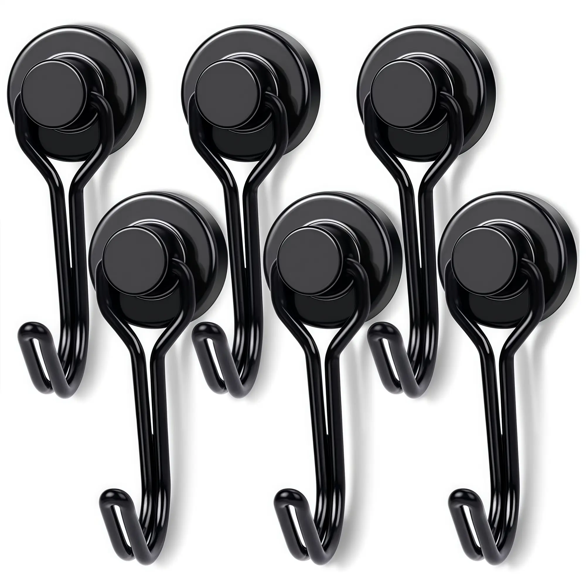 Magnetic Hooks Set, Strong Magnetic Hangers for Refrigerator Side, Door Back Wall Mounts, Traceless Adhesive Hook Clips for Home Use, Storage Hooks