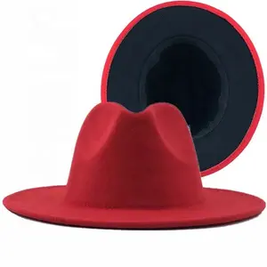 Red Fedora Hat with Black Bottom ~ Fedora Hats