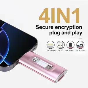 High-Speed USB 3.0 Flash Drive, 4-In-1 Portable Storage Device for PC/MAC and Android Phones, Ideal for Photos and Data Transfer, USB Flash Drives