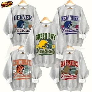 All 32 Teams Vintage Football Fan Sweatshirt Shirt Collection - Ash Grey Edition - Celebrate with Classic Sports Apparel - Custom Team Every Football City Unisex Top