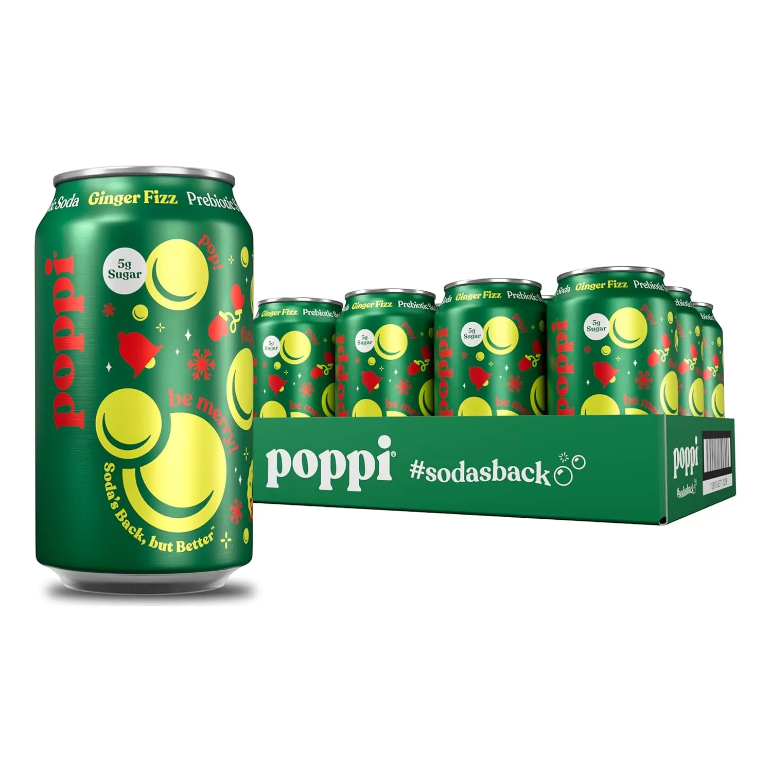 Poppi Prebiotic Soda, Ginger Fizz, 12oz (Pack of 12) Poppi Prebiotic Soda, Ginger Fizz, 12oz (Pack of 12)