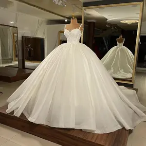 Gorgeous Women's Wedding Dresses Shiny Bead String Elegant Sweetheart