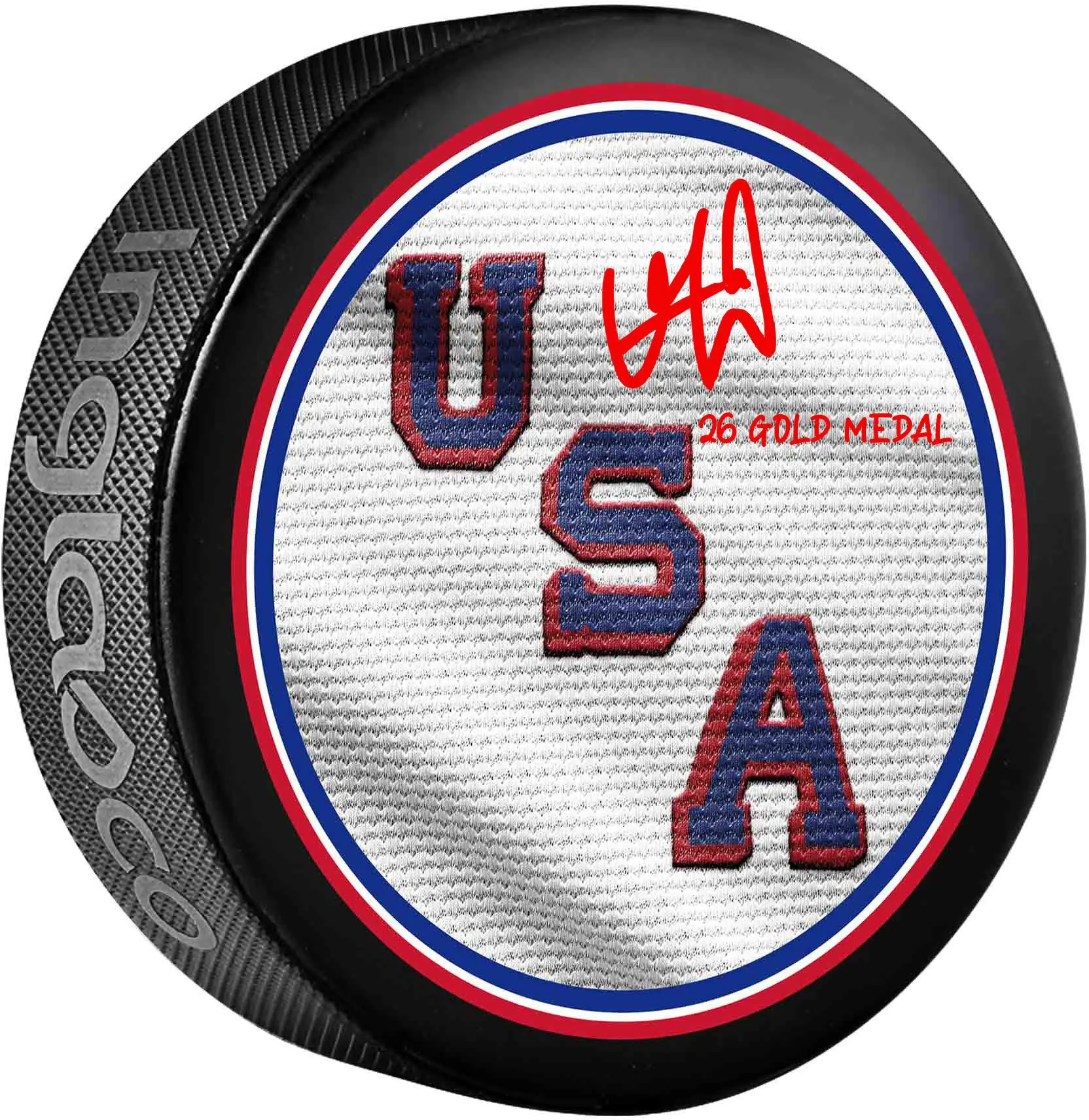 Vincent Trocheck Team USA Autographed 2026 Olympic Hockey Puck with "26 Gold Medal" Inscription - Fanatics Authentic Certified