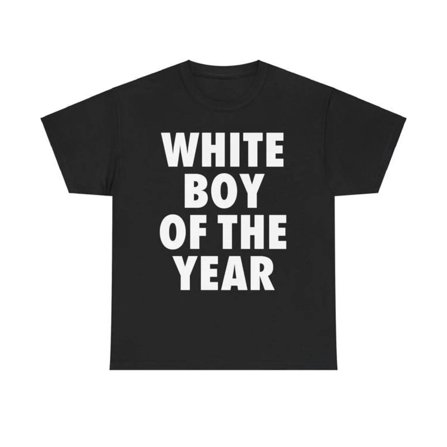oversized tshirt women WHITE BOY OF THE YEAR SHIRT - Man Menswear Oversized Tshirt Streetwear Casual Classic Cotton Shortsleeve