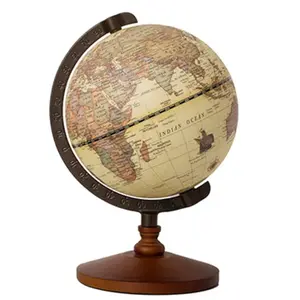 2021 New Vintage Wooden Globe Home Decoration School Education Supplies for student