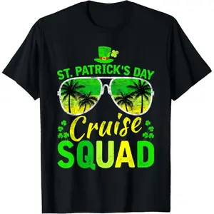 100% Cotton St Patrick's Day Cruise Squad 2026 Funny Family Matching T-Shirt
