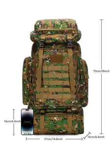 Large Capacity Waterproof Camouflage Hiking Backpack, Casual Tactical Backpack, Outdoor Sports Backpack for Hiking and Mountaineering, Hiking Trekking Rucksack, Hiking Camping Backpack