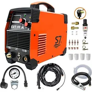 Plasma  50 Amp, 110V/220V Dual  DC Inverter  Machine, 1/2" Clean Cut 3/4" Max Severance  220V, Portable Metal  with , Air Filter Regulator & Accessories