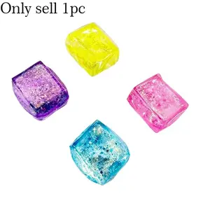 Stress Relief Toy, Glitter Ice Cube Squeeze Fun, Soft Gel Slow Rebound, Anxiety Relief for Adults and Kids, Perfect Fidget Toys for Anxiety