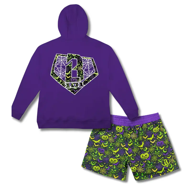 Baseball Lifestye 101 Spooky SZN Halloween Hoodie & Mesh Shorts Set | Halloween Outfit for Youth & Adults