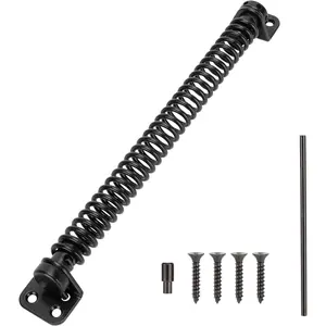 11-1/2" Gate Spring Self Closing Heavy Duty Outdoor Door Spring Automatic Metal Gate Closure Hardware with Adjustable Tool for Wooden and Vinyl Fence, Black