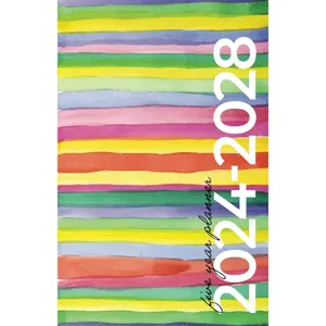 2024-2028 Five Year Monthly Planner | Small | Modern Rainbow Watercolor: 60 Month Calendar Book (US Federal Holidays, Moon Phases, Vision Board) 5 Years: January 2024 – December 2028 Paperback – August 26, 2023
