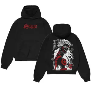 (Collection) Sukuna Hoodie – Jujutsu Kaisen Anime Graphic Hoodie & washed tee , Oversized Cotton Streetwear Pullover for Fans tee