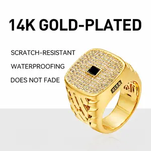 14K Gold Plated Eternity Ring Stackable Cubic Zirconia Gold Band Ring Dainty Diamond Womeno and Man Streetwear Jewelry vintage Dainty Accessories