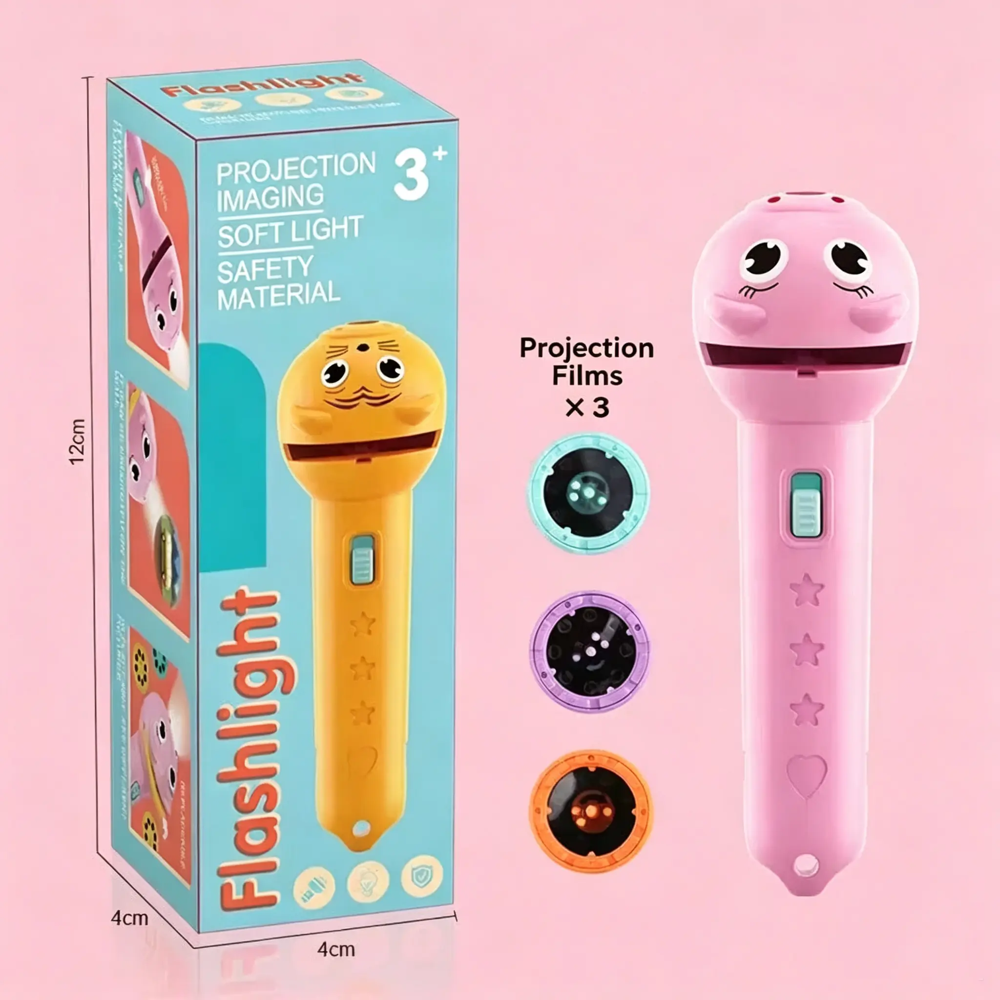 Kids Projection Torch with 3 Slide Films - Interactive Early Educational Cartoon Flashlight, Cognitive Learning Tool with Games, Memory Training & Observation, Fun Novelty Gadget, Kids Gift, Festive Stocking Stuffer (Includes Stories) Dealsforyoudays, Mem