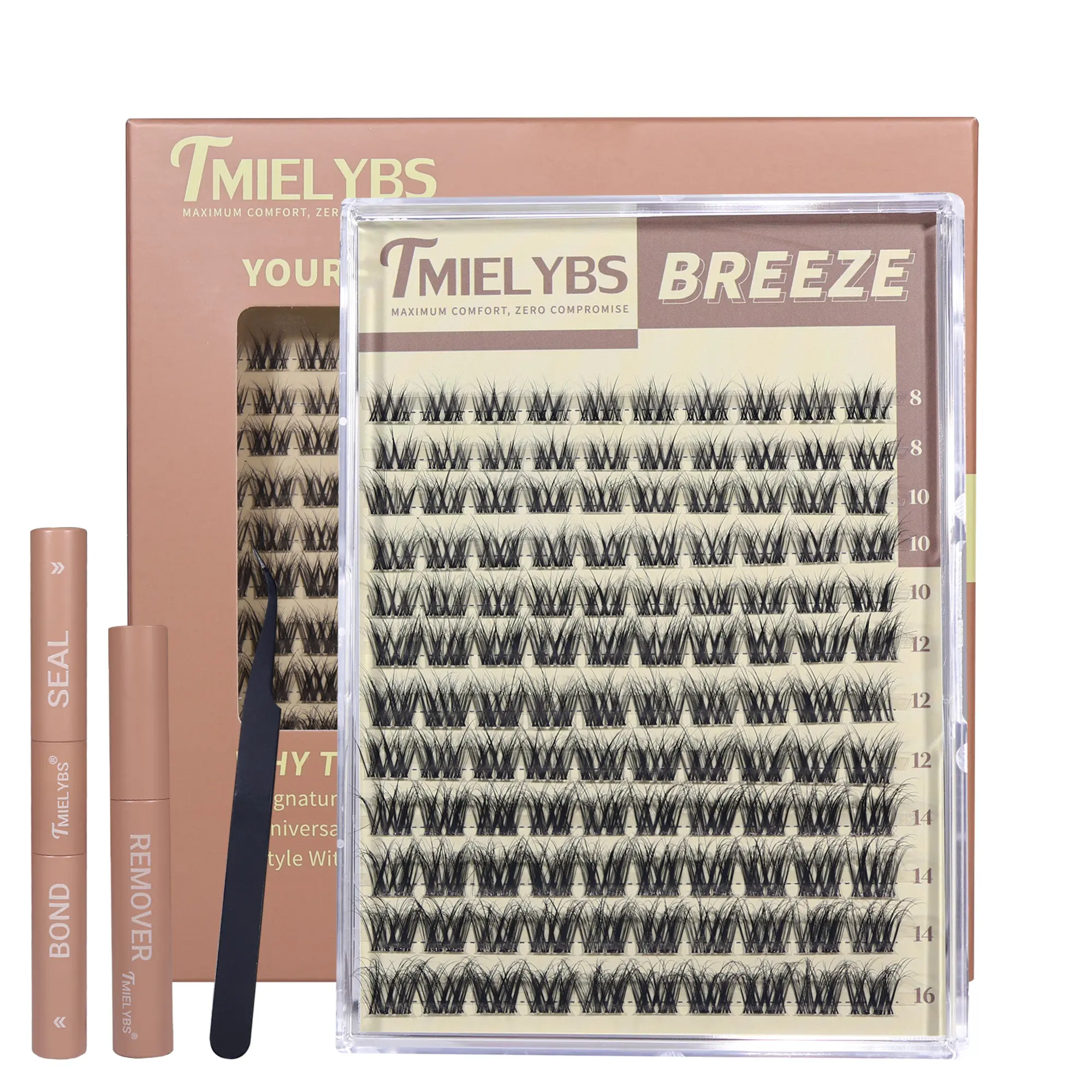 Natural Lash Clusters Kit Short Clear Band Wispy Eyelash Clusters 8-16MM  Cluster Lashes Extensions Kit 120Pcs CC-Curly Daily Eyelashes Clusters with Bond and Seal and Tweezers and Remover